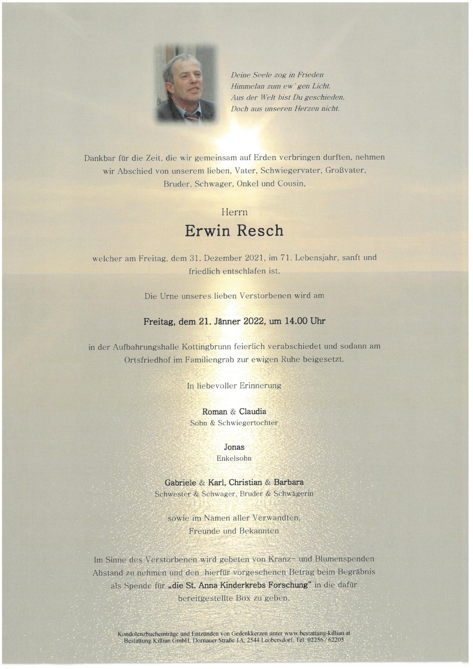 Herr Erwin Resch