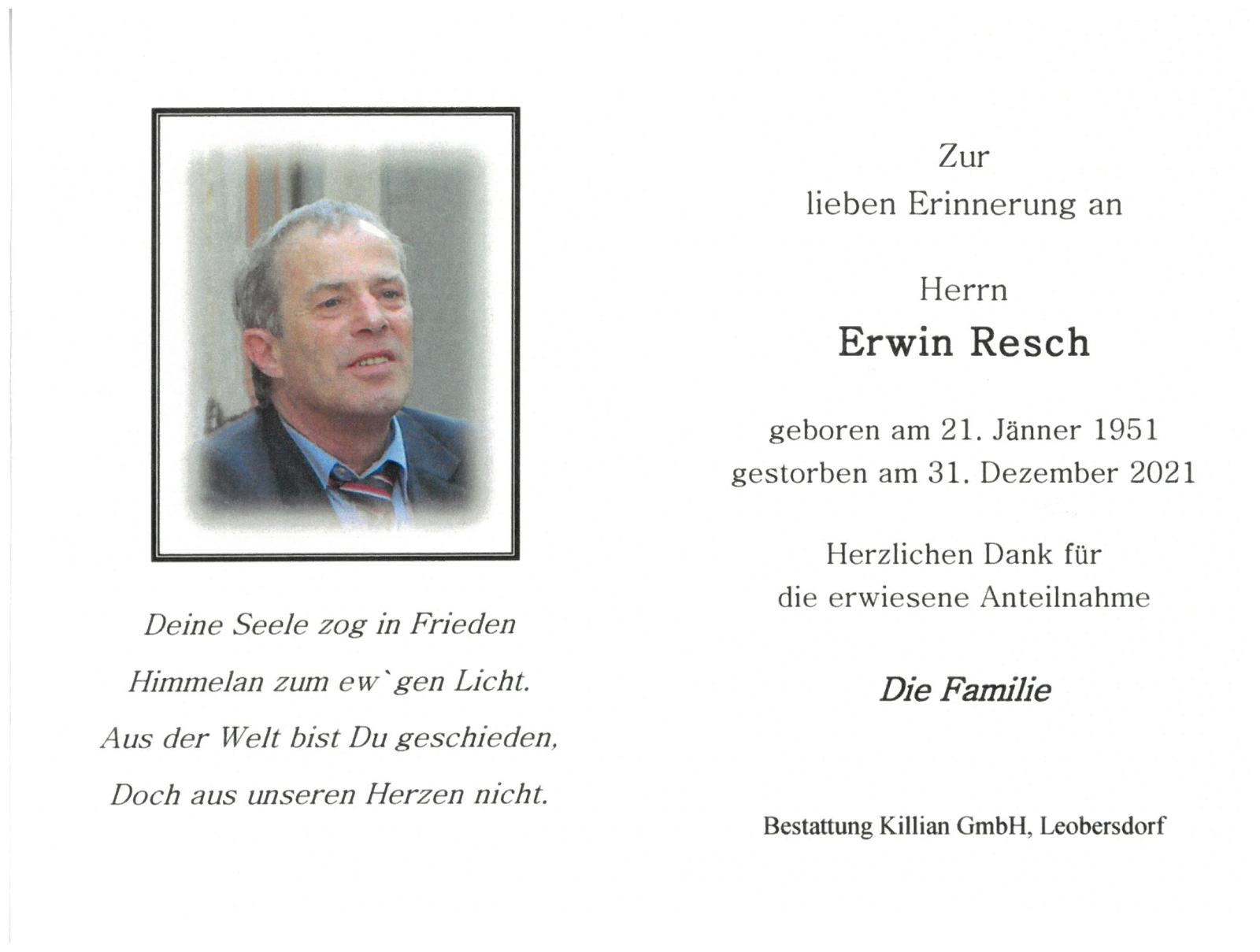 Herr Erwin Resch